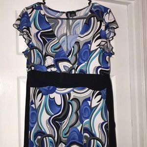 New directions multicolor short sleeve dress